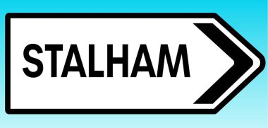 Stalham 'ı gösteren bir İngiliz yol tabelasının grafiksel çizimi.