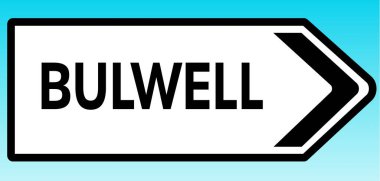 Bulwell 'i gösteren İngiliz yol tabelasının grafiksel bir çizimi.