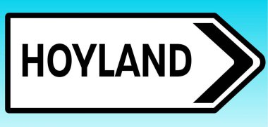 Hoyland 'ı gösteren bir İngiliz yol tabelasının grafiksel çizimi