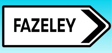 Fazeley 'i gösteren bir İngiliz yol tabelasının grafiksel çizimi