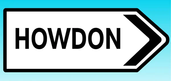 Графическая Иллюстрация Британского Дорожного Знака Указывающего Хоудон — стоковое фото