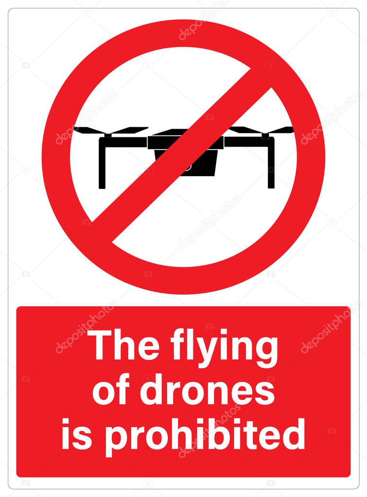 Sign indicating that the flying of drones is prohibited