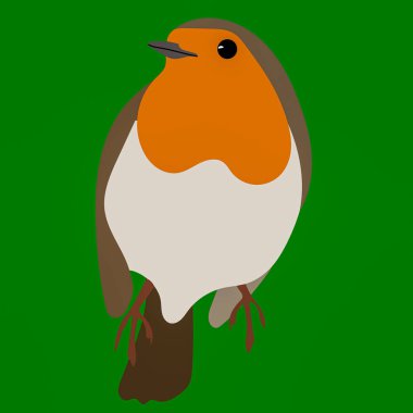 Logo ya da web sitesinde kullanılacak bir Robin 'in grafik çizimi