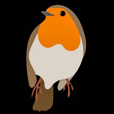 Logo ya da web sitesinde kullanılacak bir Robin 'in grafik çizimi