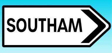 Southam 'ı gösteren İngiliz yol tabelasının grafiksel çizimi.