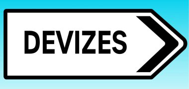 Devizes 'i işaret eden bir İngiliz yol tabelasının grafiksel çizimi