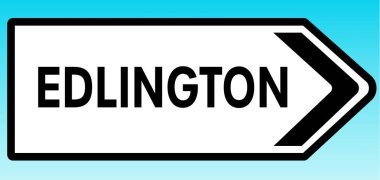 Edlington 'ı işaret eden bir İngiliz yol tabelasının grafiksel çizimi