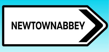 Newtown Manastırı 'nı gösteren bir İngiliz yol tabelası.