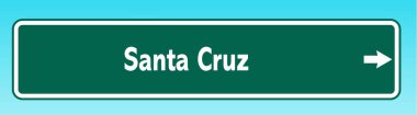Santa Cruz 'u gösteren bir Amerikan yol tabelası.