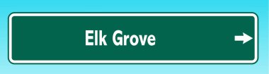 Elk Grove 'u gösteren bir Amerikan yol tabelası.