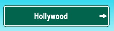 Hollywood 'u gösteren bir Amerikan yol tabelasının grafiksel çizimi