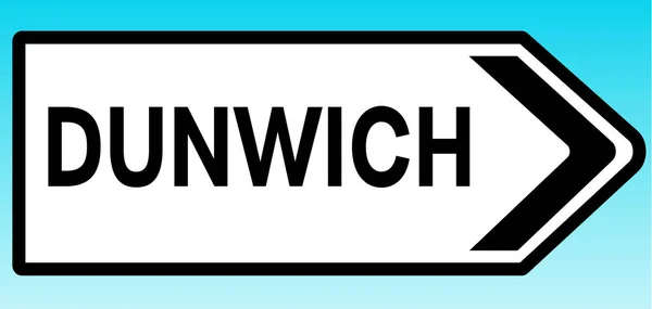 Графическая Иллюстрация Британского Дорожного Знака Указывающего Данвич — стоковое фото