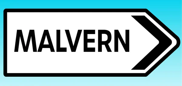 Графическая Иллюстрация Британского Дорожного Знака Указывающего Малверна — стоковое фото