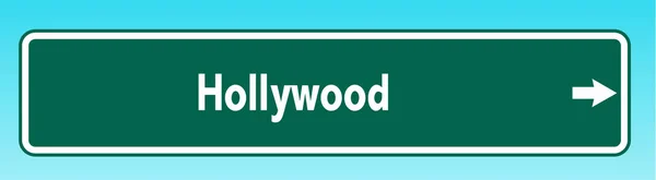 Hollywood Gösteren Bir Amerikan Yol Tabelasının Grafiksel Çizimi — Stok fotoğraf