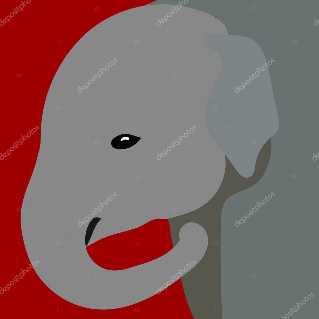 A graphic illustration of an elephant for use as a logo or icon