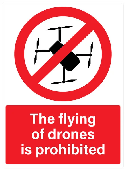 Sign Indicating Flying Drones Prohibited — Stock Photo, Image