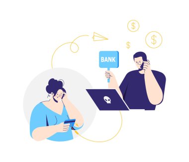 Çevrimiçi suç. Banka memuru gibi davranan bir adam. Dolandırıcının biri telefonda bir kadına telefon edip banka bilgilerini soruyor. Suçlu parayı çalar..