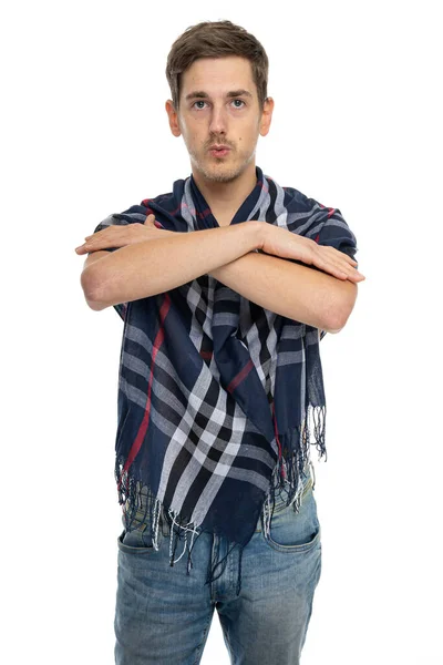 Junge Gut Aussehende Große Schlanke Weiße Mann Mit Braunen Haaren — Stockfoto