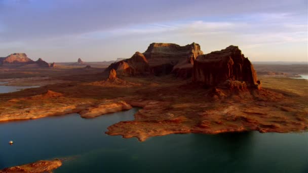 Aerial Shot Grand Canyon Horseshoe Bend Colorado River — Stock Video