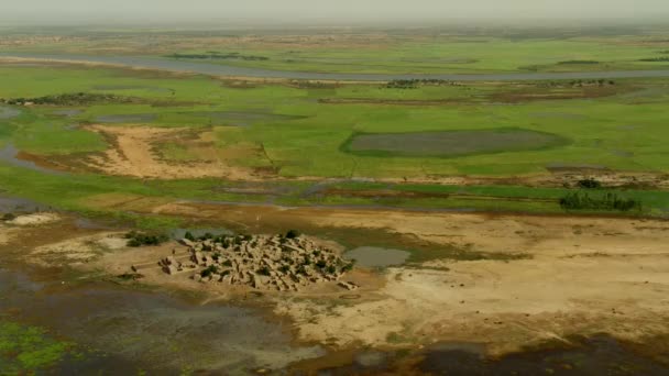 西非次区域加纳农村社区的空中景观 — 图库视频影像