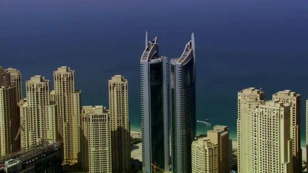 Vista Panorâmica Cidade Dubai Vista Aérea Futurista Bairro Marina Dubai — Vídeo de Stock