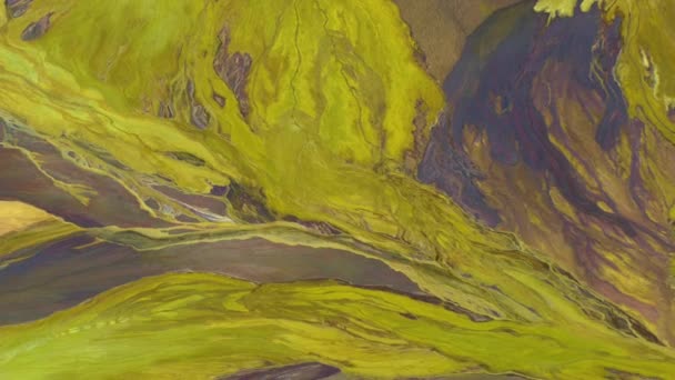 Футуристический Ландшафт Разноцветного Карьера Промышленный Пейзаж Тяжелая Промышленность Сверху Вид — стоковое видео