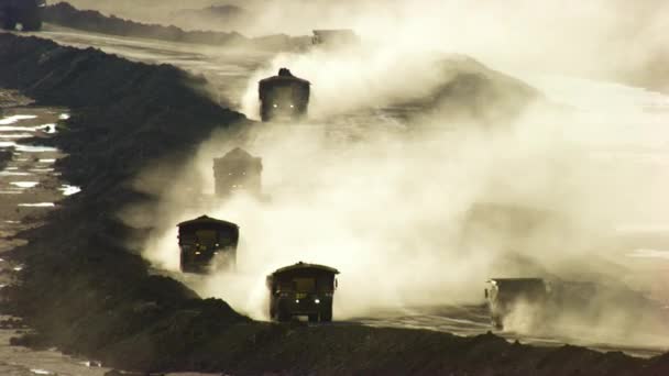 Letecký Pohled Důlní Těžbu Uhlí Skládky Těžbu Těžebního Průmyslu Big — Stock video