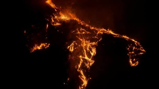 Vista Aérea Árboles Llamas Incendios Forestales Alaska Destruyendo Causando Contaminación — Vídeo de stock