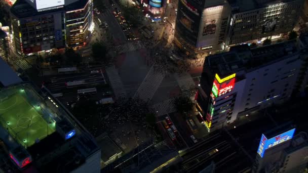 Tokyo Japonya Hazi Ran 2018 Shibuya Sınır Kapısında Gece Vakti — Stok video