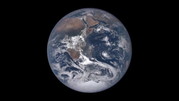 Lentamente Alejándose Tierra Través Nube Alrededor Del Concepto Planeta — Vídeos de Stock