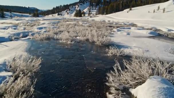 Vista Aérea Del Paisaje Majestuoso Aéreo Antártico Nieve Cubierta Ártico — Vídeos de Stock