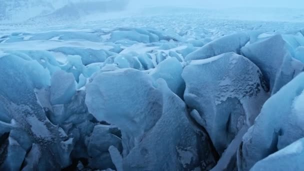 Pemandangan Antarctica Aerial Majestic Landscape Salju Menutupi Arktik Ekstrim Alam — Stok Video