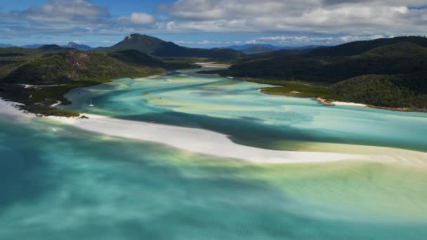 Vue Par Drone Plage Paradisiaque Tropicale Avec Sable Blanc Eau — Video