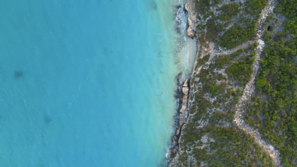 Vue Par Drone Plage Paradisiaque Tropicale Avec Sable Blanc Eau — Video