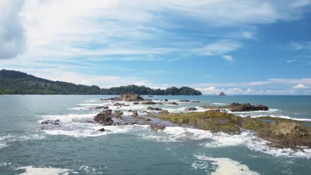 Drone Vista Della Spiaggia Paradiso Tropicale Con Sabbia Bianca Acqua — Video Stock