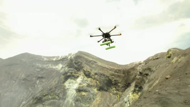 Drone Vliegen Bromo Krater Een Actieve Vulkaan Tengger Semeru National — Stockvideo
