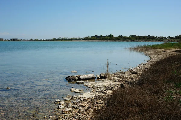 湖 moinaki。evpatoria。クリミア半島 ロイヤリティフリーのストック画像