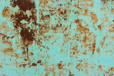 mavi kabuklu desenli metal levha, turkuaz boya, metal aşınma.