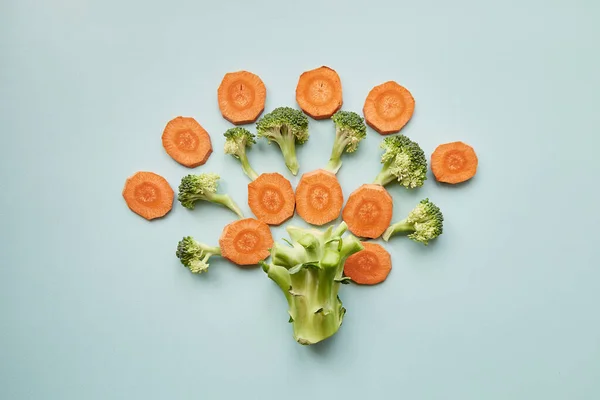 Морква Брокколі Здоровий Вид Квітку Високоякісна Фотографія — стокове фото