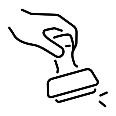 Pasaport damgasını tasvir eden bir taslak biçim simgesi