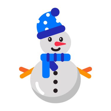 Düz tasarlanmış bir kardan adam simgesi