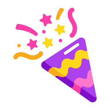 Renkli Noel konfetisinin düz bir simgesi