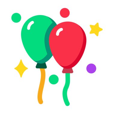 Düz stil simgesi Noel balonlarını gösteriyor