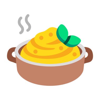 Patates püresi tasvir eden düz bir ikon.