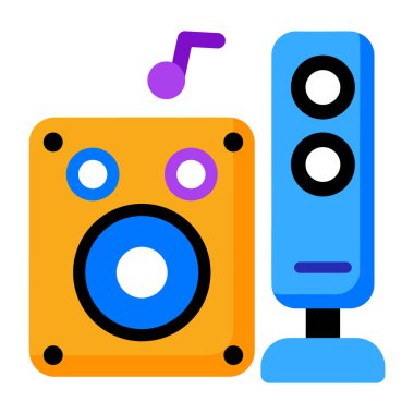 Bir hoparlörü gösteren düz bir biçim simgesi