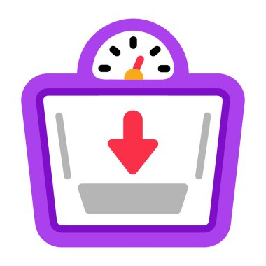 Kilo kaybettiğini gösteren düz bir biçim simgesi