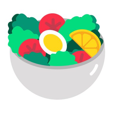 Sağlıklı yiyecekleri gösteren düz bir simge