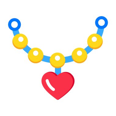 Kalp kolyesini gösteren düz bir simge