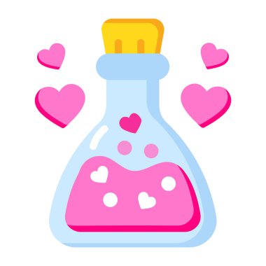 Aşk iksiri şişesini gösteren düz bir simge 