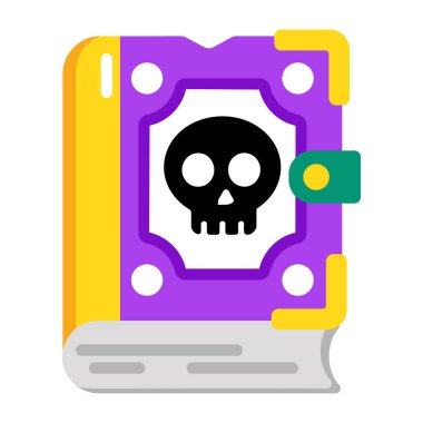 Bir büyü kitabını temsil eden düz biçim simgesi